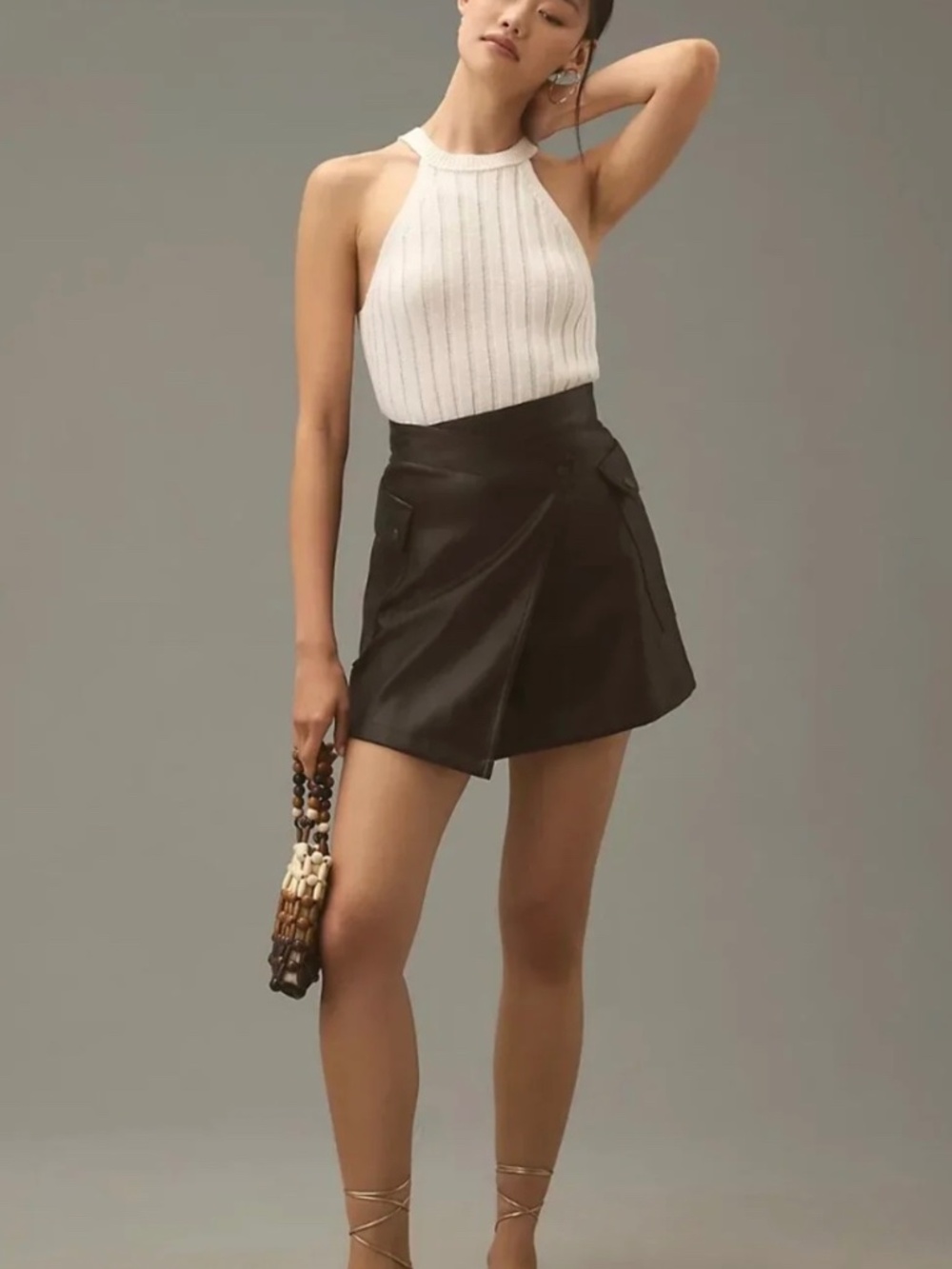 Anthropologie┆L┆Bishop + Young Margarita Wrap Mini Skirt┆Black┆282